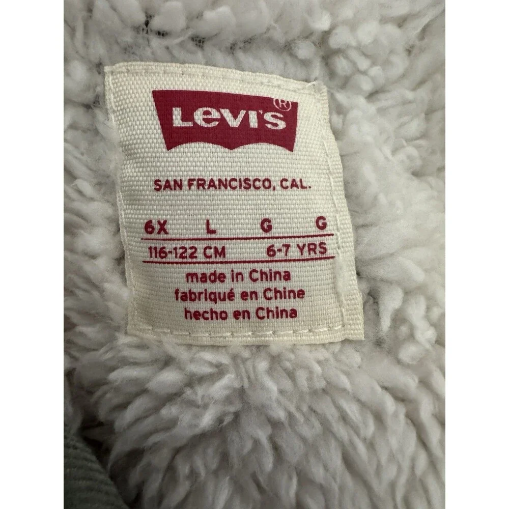 NEW Levis Girls Size 6-7 y Corduroy Trucker Jacket green Sherpa Lined warm cozy
